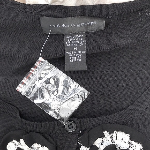 NWT Cable & Gauge Black Cardigan Sweater - Picture 6 of 11